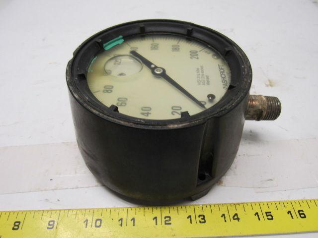 Ashcroft Q-4832 0-200PSI AISI 316  Tube & Socket Welded Oil filled Gauge 4"
