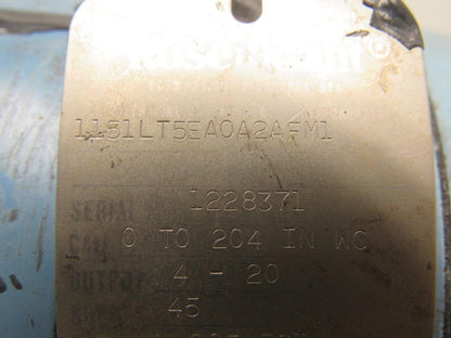 Rosemount 1151LT5EA0A2AFM1 Pressure Transmitter  0-204 In. WC  285PSI