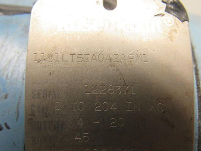 Rosemount 1151LT5EA0A2AFM1 Pressure Transmitter  0-204 In. WC  285PSI