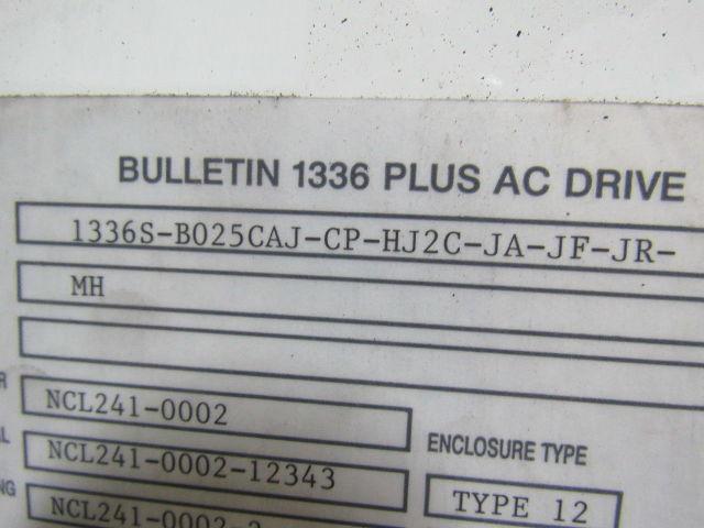 ALLEN BRADLEY 1336 PLUS 1336S-B025CAJ-CP-HJ2C-JA-JF-JR 25 HP AC Drive 460V