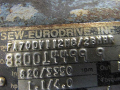 SEW-EURODRIVE FA70D112M8/2BMHR Parallel Shaft Helical Gear Box 84.59:1 Ratio