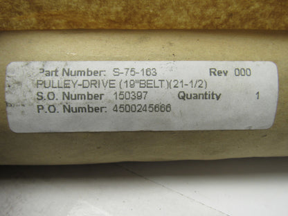 S-75-163 19" Belt Conveyor Drive Roller Pulley 23-1/2" OAL