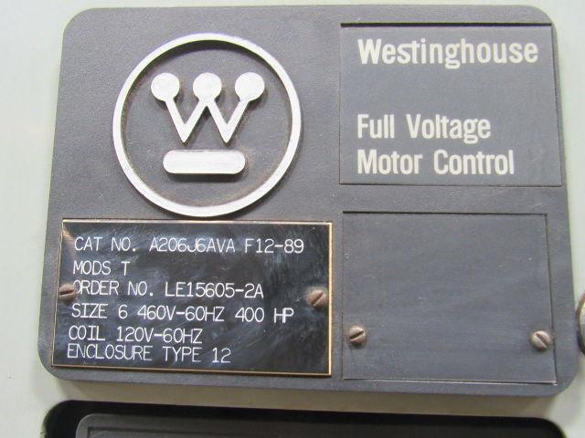 WESTINGHOUSE 400 HP 460V Full Voltage Non-Rev. Motor Controller W/ Breaker Dis.