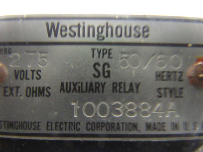 Westinghouse Type SG Auxiliary Relay 275V 50/60Hz