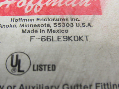 Hoffman F-66LE9K0KT 120332120332 90° Elbow W/Gaskets Auxiliary Gutter Fitti