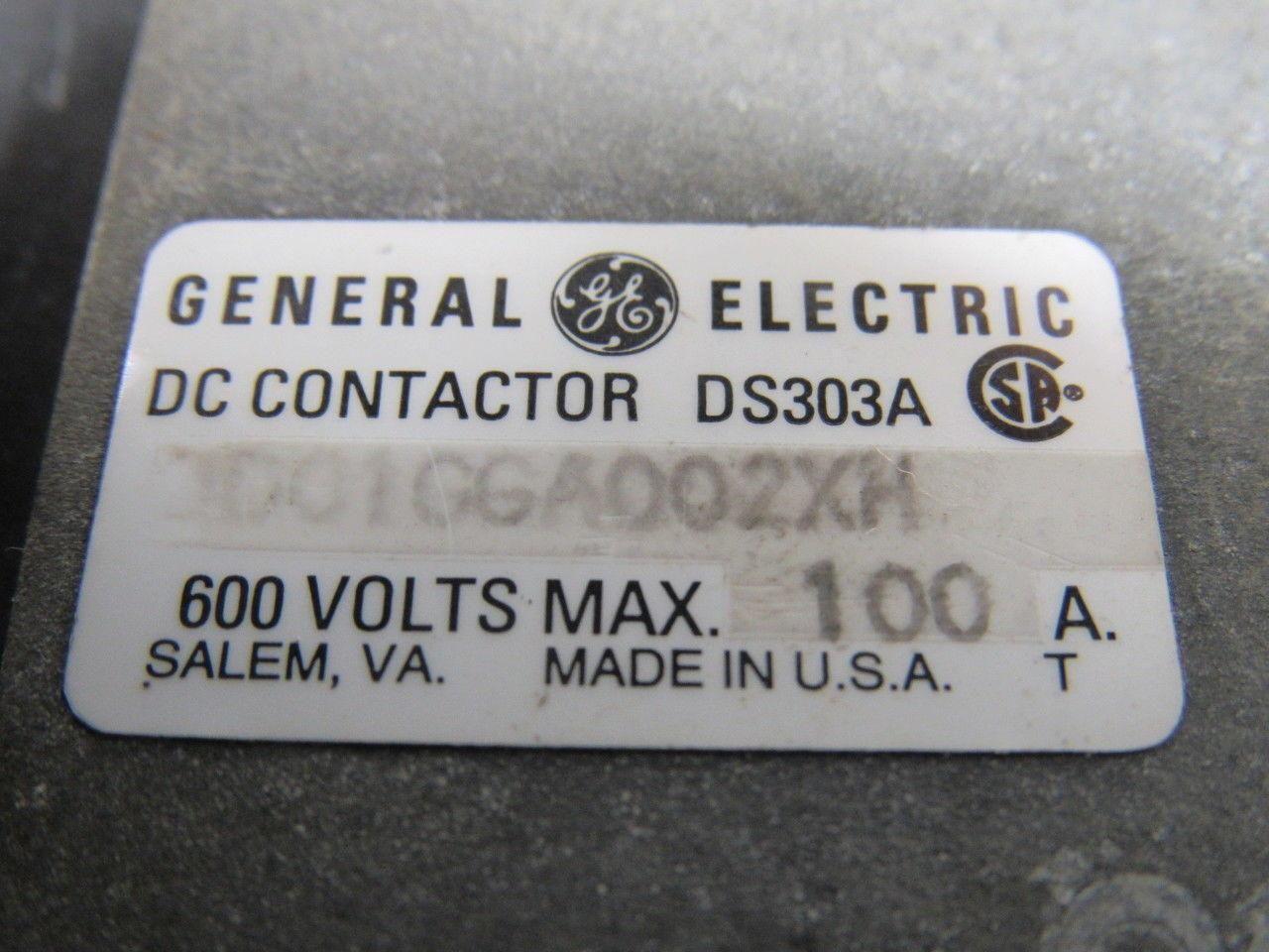 GE General Electric 1D01GGA002XH DC Contactor 600V 100A 230/250VDC Coil