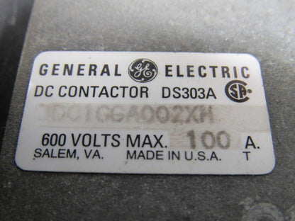 GE General Electric 1D01GGA002XH DC Contactor 600V 100A 230/250VDC Coil