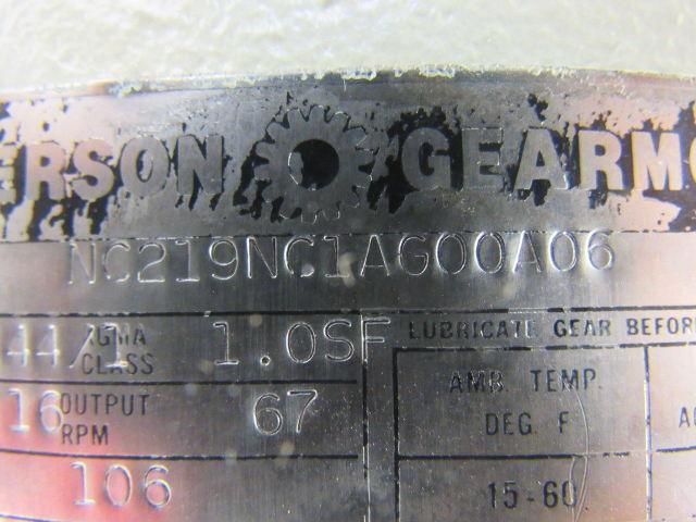Paterson NC219NC1AG00A06 25.44:1 Ratio Gearmotor 115VDC 1725RPM IN 67RPM OUT