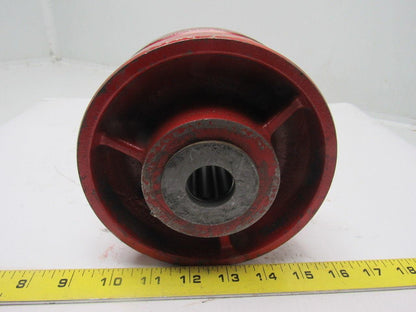 6" Cast Iron V Groove Caster Wheel W/Bearing 1" ID 3-1/2" Bearing Width