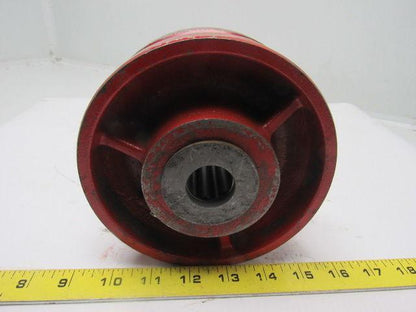 6" Cast Iron V Groove Caster Wheel W/Bearing 1" ID 3-1/2" Bearing Width