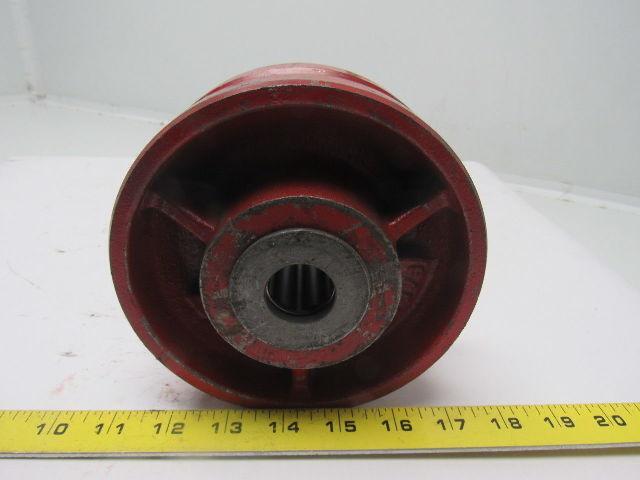 6" Cast Iron V Groove Caster Wheel W/Bearing 1" ID 3-1/2" Bearing Width