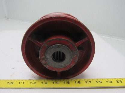 6" Cast Iron V Groove Caster Wheel W/Bearing 1" ID 3-1/2" Bearing Width