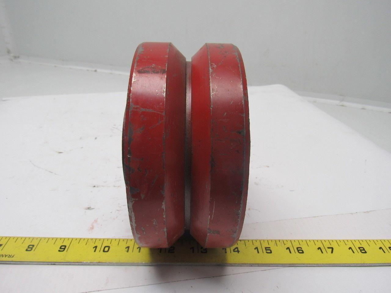 6" Cast Iron V Groove Caster Wheel W/Bearing 1" ID 3-1/2" Bearing Width