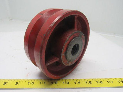 6" Cast Iron V Groove Caster Wheel W/Bearing 1" ID 3-1/2" Bearing Width