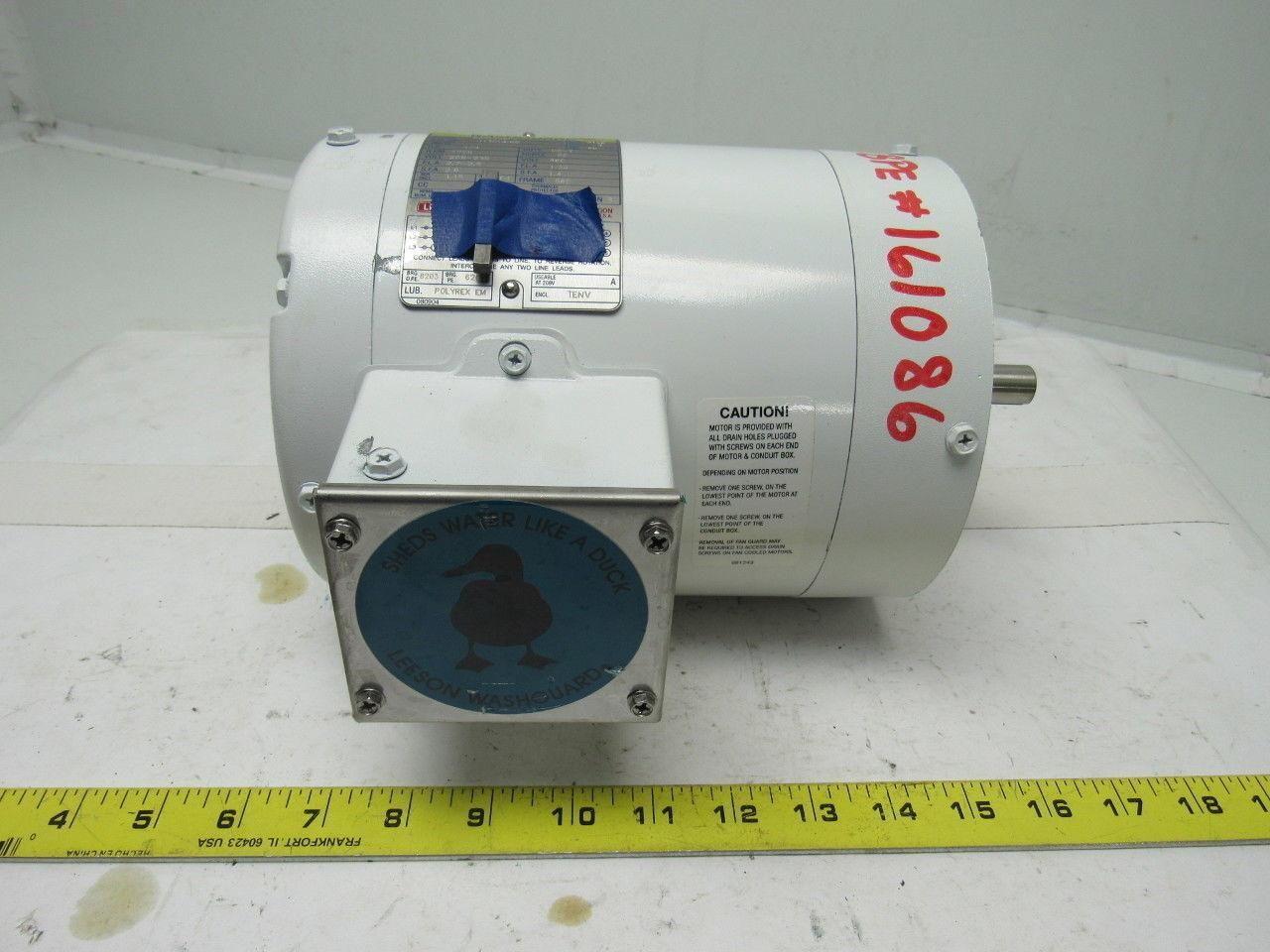 Leeson Electric C6T17VC1J 3/4 HP 3PH 1725RPM Electric WashGuard Motor