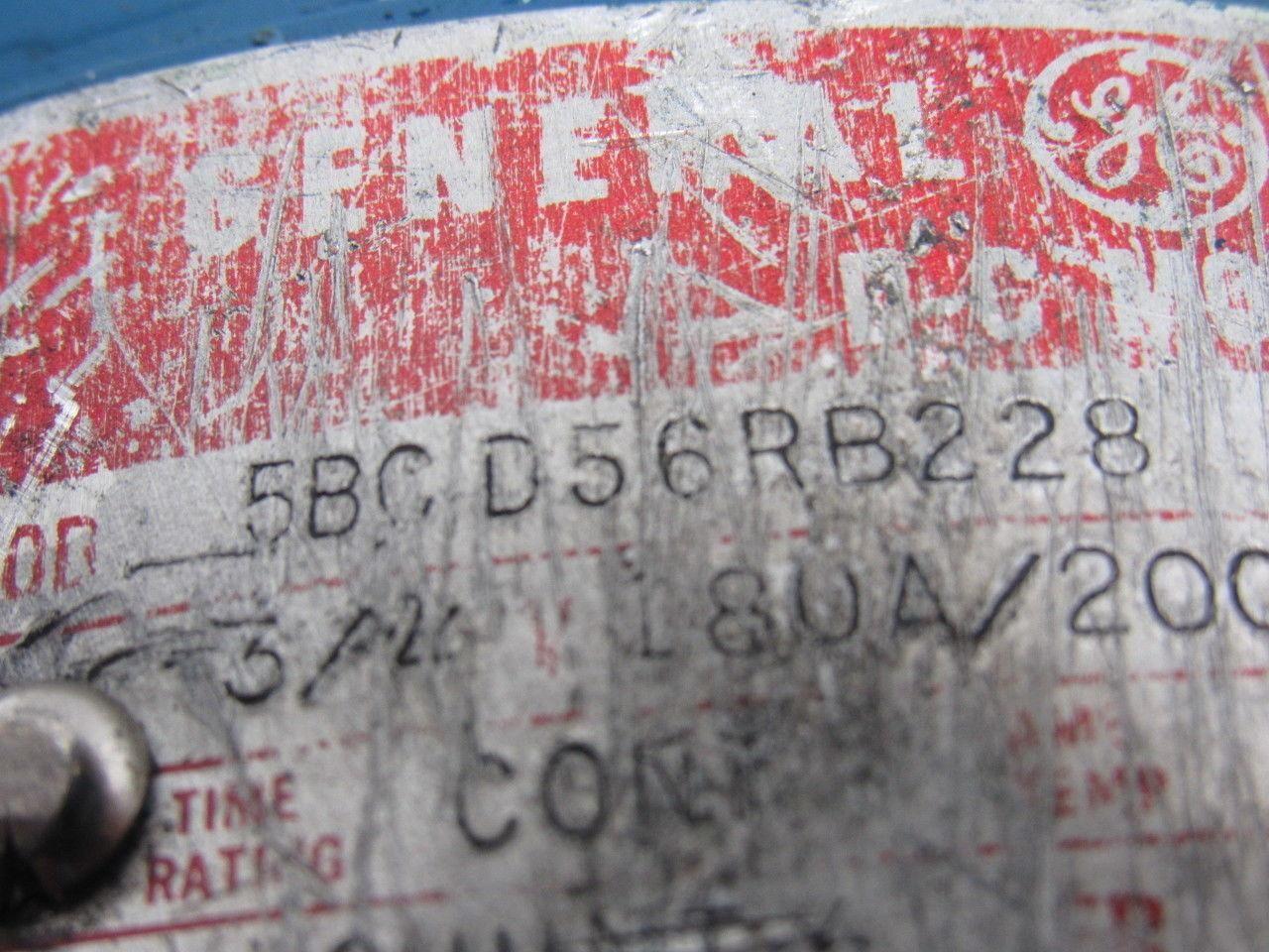 General Electric 5BCD56RB228 3/4 HP 180VDC 1725RPM Electric  Motor