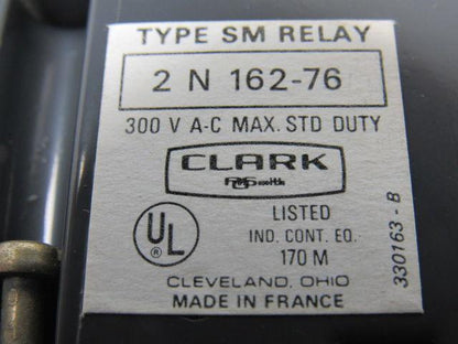 Clark A.O. Smith 2N162-76 Type SM Relay