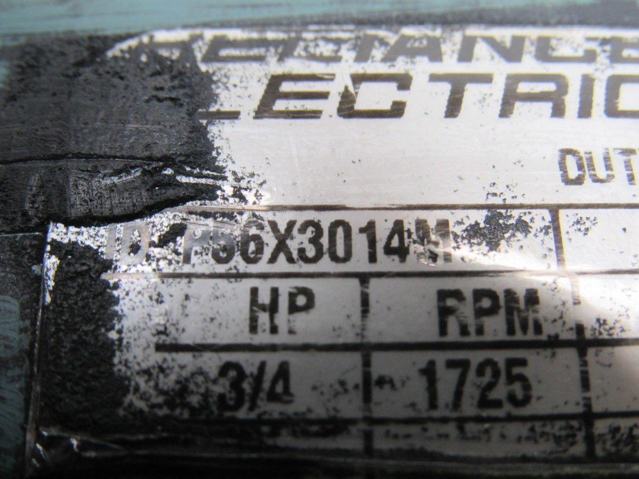 Reliance Electric P56X3014M 3/4 HP 3PH 230/460V 1725RPM Electric Motor