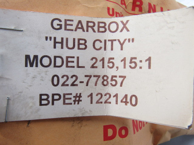 Hub City 0220-77857 265 Worm Gear Speed Reducer 15:1 Ratio