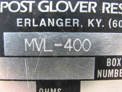 PG Post Glover MVL-400 Wire Wound Power Brake Resistor 40 Ohms 400 Watts