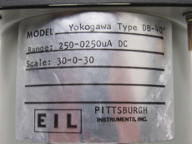 Yokogawa / GE Type DB-40 Analog DC Ammeter 30-0-30 Scale 250-0-250uA DC Range