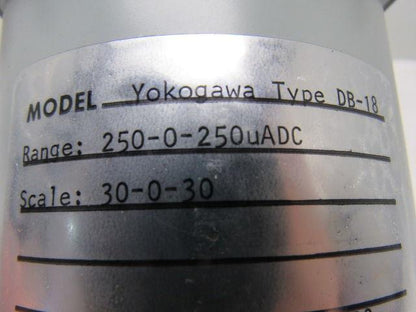 Yokogawa/GE Type DB-18 DC Ammeter 40-0-20 Lower/Raise Scale 250-0-250uA Range