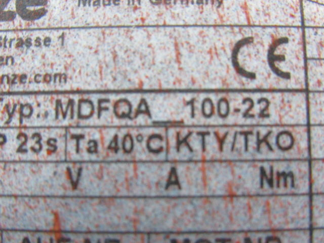 LENZE MDFQA 100-22 100Hz Asynchronous Servo Motor Professionally Refurbished