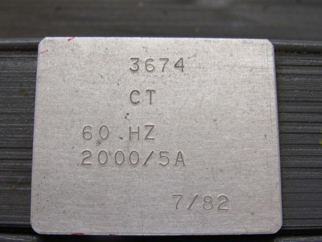 NWL Transformers 3674 Vintage Current Transformer 2000A-5A 60HZ