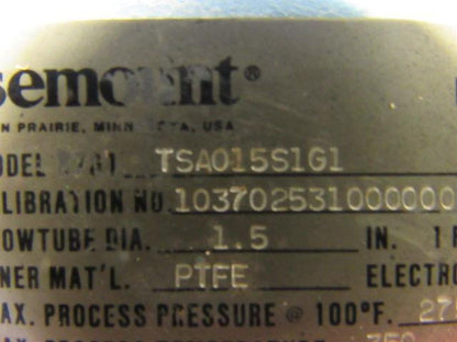Rosemount 8701TSA015S1G1 1-1/2" Magnetic Flow Tube Flanged Sensor