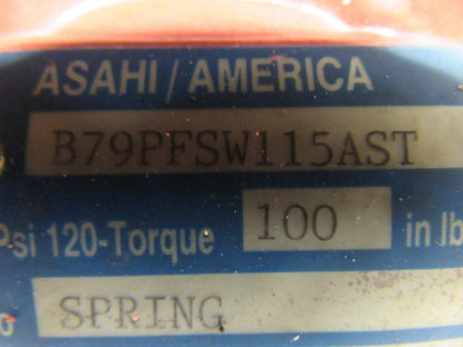 Ashi/America B79PFSW115AST 1" Valve Pneumatic Actuator Assembly Spring Return