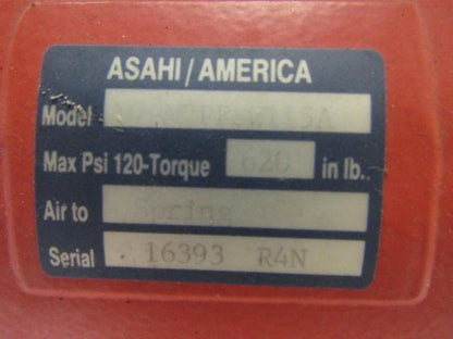 Ashi/America Pneumatic Actuator Air To Spring Max 120 Psi 620 lb