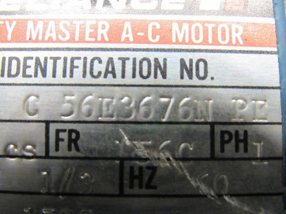 Reliance Electric C56E3676N PE 1/3HP 1PH 115/230V 1725RPM Electric Motor
