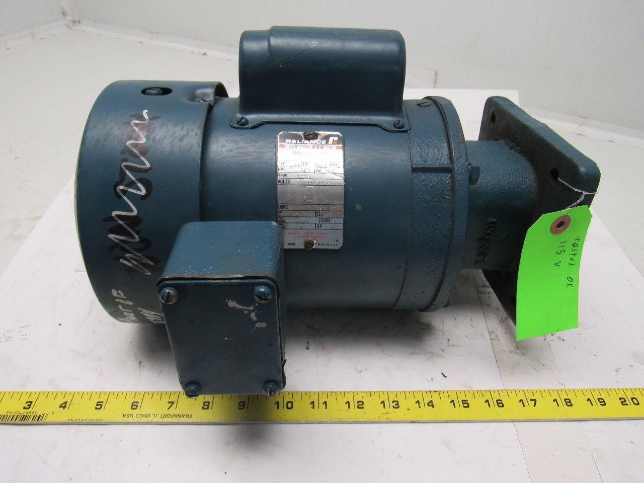 Reliance Electric C56E3676N PE 1/3HP 1PH 115/230V 1725RPM Electric Motor