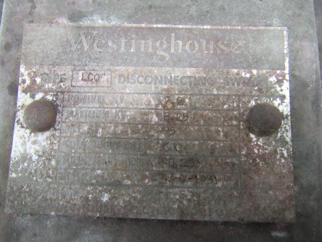 Westinghouse Large Vintage Double Throw Knife Switch Steam Punk Wall Hanger