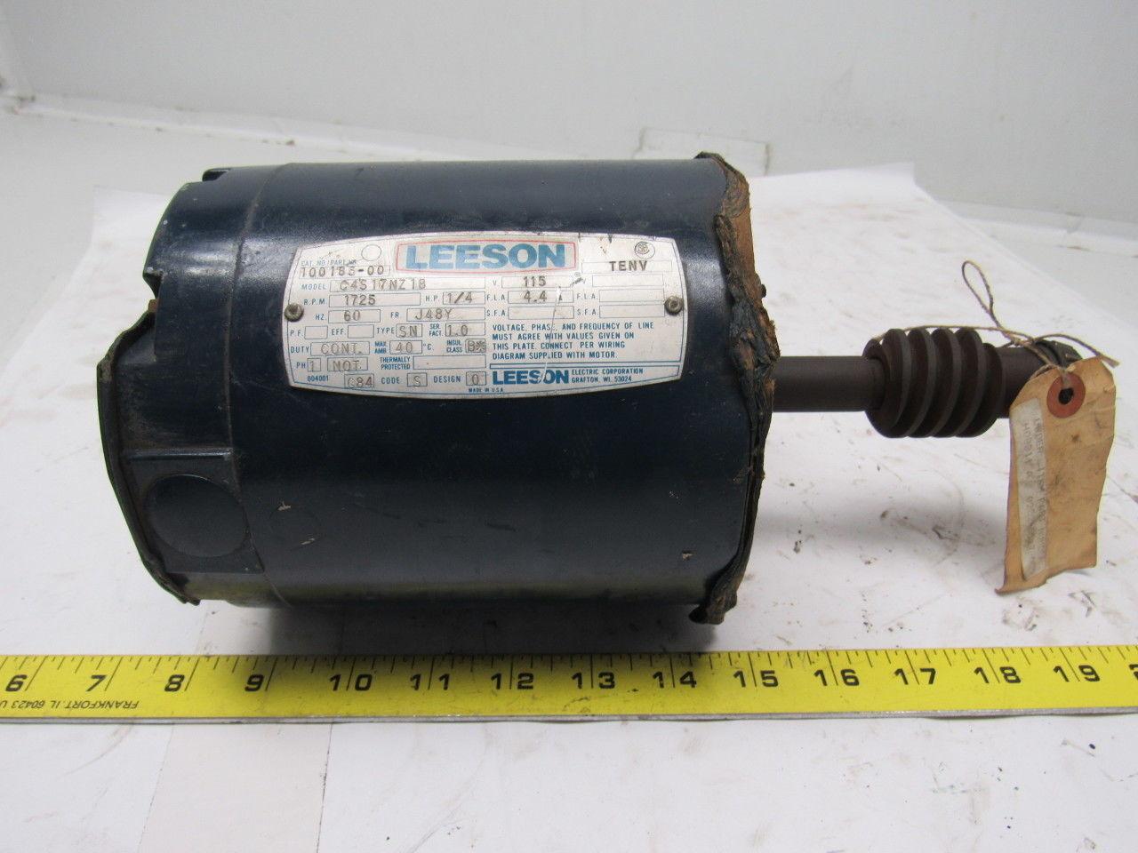Leeson Electric C4S17NZ1B 1/3HP 1PH 115/230V 1725RPM Electric Motor
