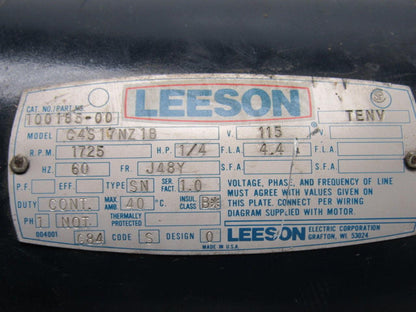 Leeson Electric C4S17NZ1B 1/3HP 1PH 115/230V 1725RPM Electric Motor