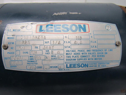Leeson Electric C4S17NZ1A 1/3HP 1PH 115/230V 1725RPM Electric Motor