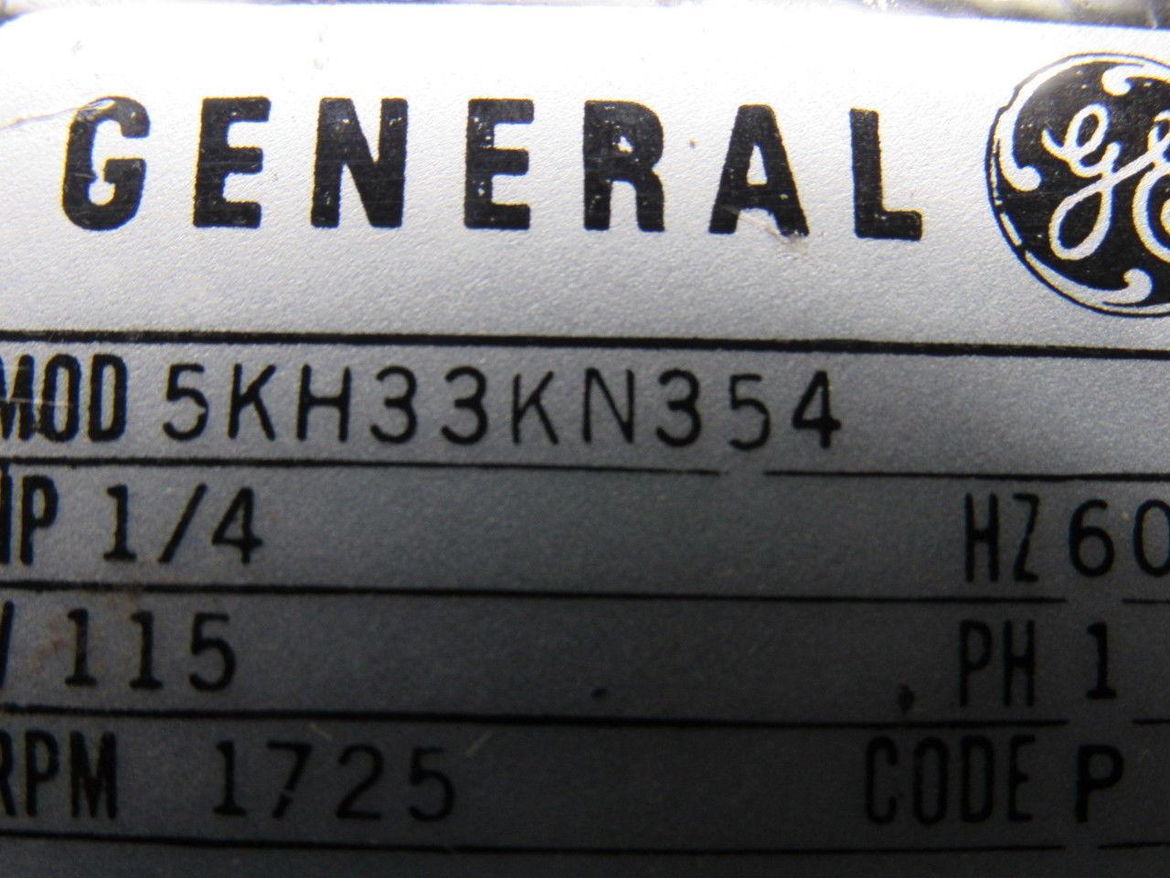 General Electric 5KH33KN354 1/4HP 1PH 115V 1725RPM Electric Motor