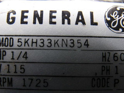 General Electric 5KH33KN354 1/4HP 1PH 115V 1725RPM Electric Motor