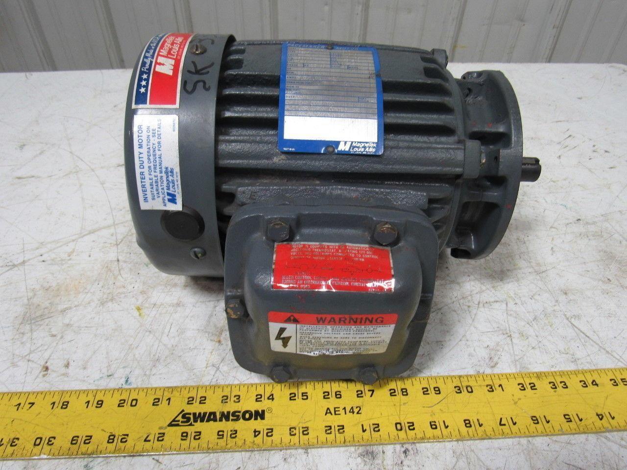Magnetek Louis Allis 6-963179-40 .167/1HP 230/460V 3PH 1765RPM Electric Motor
