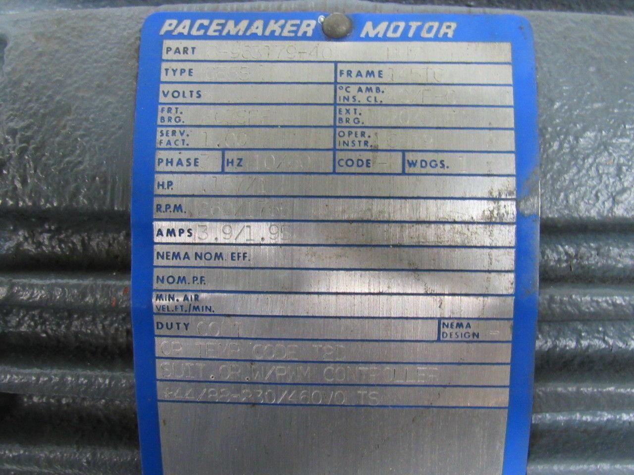 Magnetek Louis Allis 6-963179-40 .167/1HP 230/460V 3PH 1765RPM Electric Motor