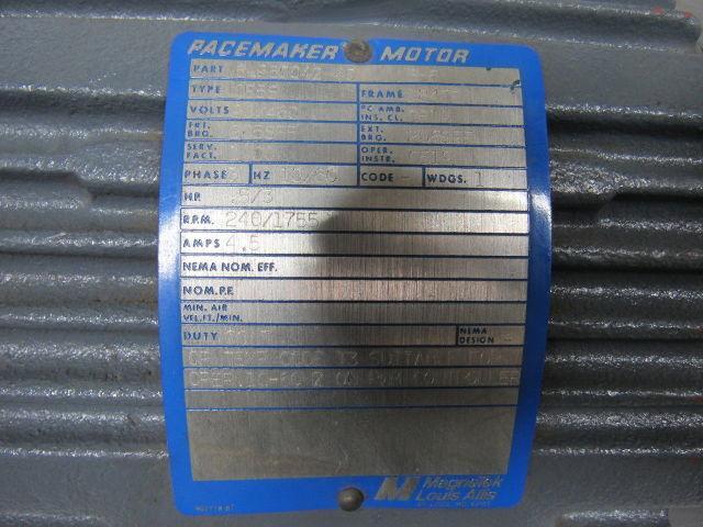 Magnetek Louis Allis 6-960042-40 .5/3HP 90/460V 3PH 1755RPM Electric Motor 184TC