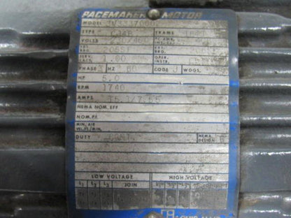 Louis Allis 3M33370002 5HP 3Ph 1740 RPM 230/460V Electric Motor 184T Frame