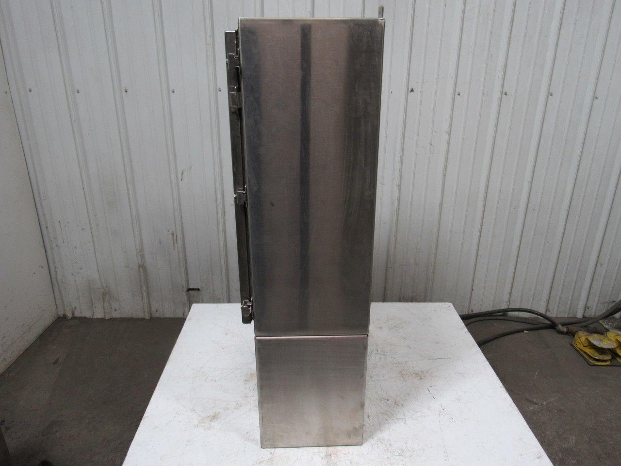 Hoffman A-30H2412SS6LP 30"x24"x12" Stainless Steel Electrical Enclosure Footed