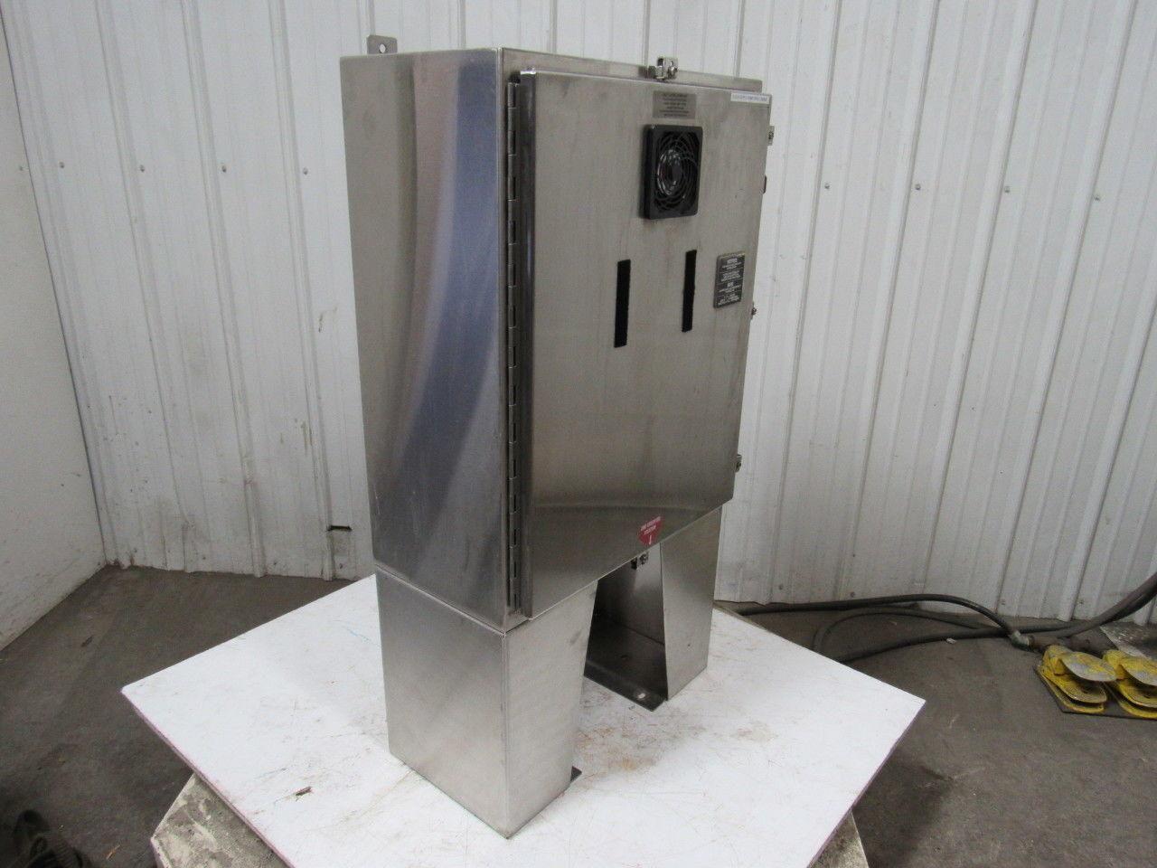 Hoffman A-30H2412SS6LP 30"x24"x12" Stainless Steel Electrical Enclosure Footed
