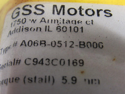 Fanuc A06B-0512-B000 Model 5 AC Servo Motor 110V 3PH 2000 RPM 8 Pole