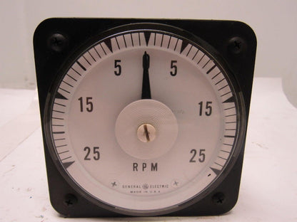 GE General Electric DB-18 Panel Mount Tachometer Voltmeter -25-+25 RPM