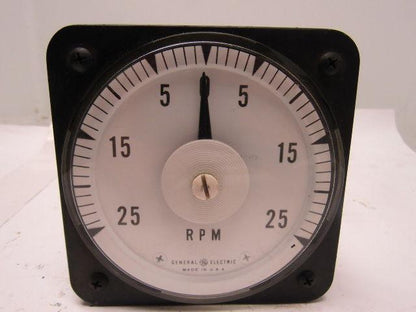GE General Electric DB-18 Panel Mount Tachometer Voltmeter -25-+25 RPM