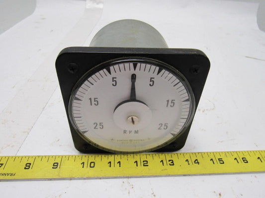 GE General Electric DB-18 Panel Mount Tachometer Voltmeter -25-+25 RPM