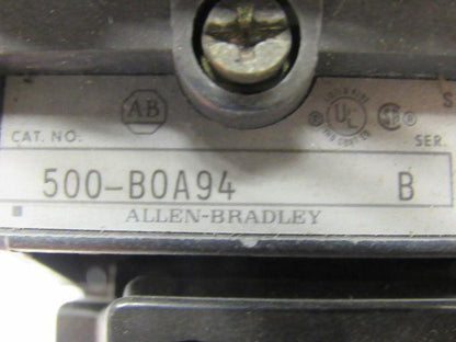 A-B Allen Bradley 500-BOA94 Series B AC Lighting Contactor